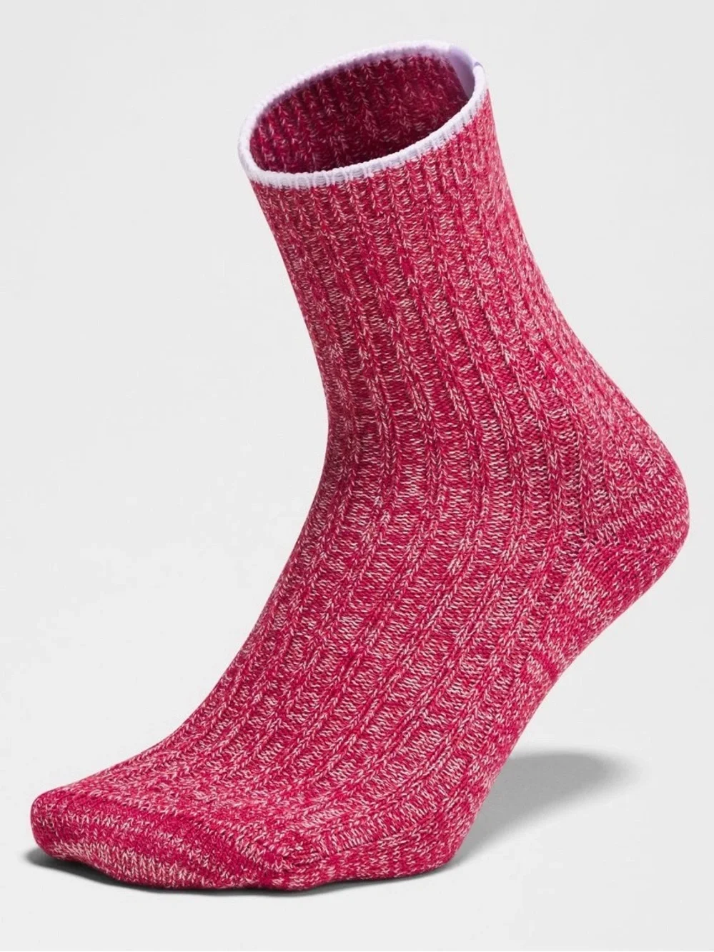 🆕 LULULEMON Quarter-Length Ragg Socks Berry Rumble Multi/Sheer Violet NWT Size M